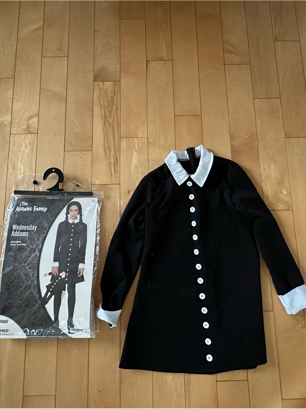Wednesday Addams Inspired Black Coat with White Collar